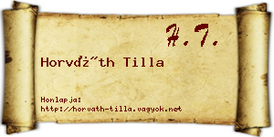 Horváth Tilla névjegykártya
