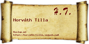 Horváth Tilla névjegykártya